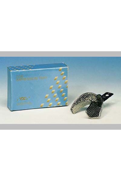 COE #X20 Extra-Large Lower Full-Arch *CLEARANCE* Nickel-Plated Perf. Impression Tray - GC AMERICA