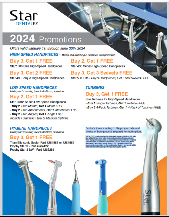 Star 2024 Promotions *Offer Valid January 1st - June 30, 2024 **Call for Pricing/Purchasing**