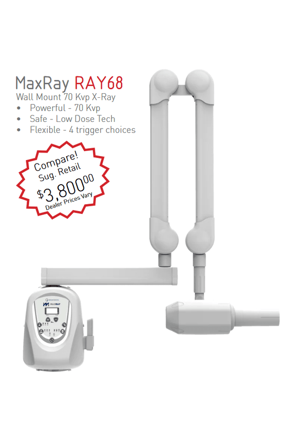 INTRAORAL X-RAY, MAXRAY RAY68 WALL MOUNT (70Kvp) *CALL TO ORDER* - by IRIDIUM DENTAL