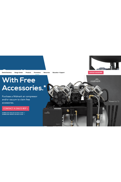 **FREE PRODUCTS  WITH PURCHASE OF MIDMARK COMPRESSOR  AND/OR VACUUM  *CALL TO ORDER* (VALID JAN 1, 2025 - DEC 31, 2025)