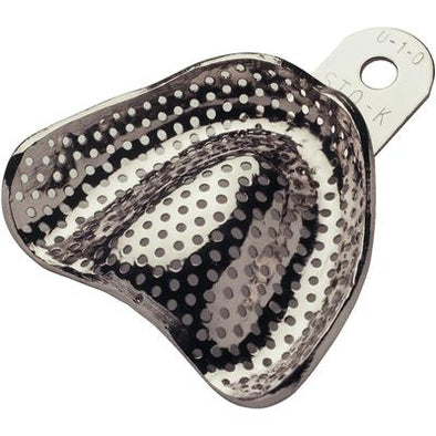 STO-K #U-1-O X-Small Upper *CLEARANCE* Ovoid Full-Arch Aluminum Perforated Tray, 2-1/2" - by GC Corporation