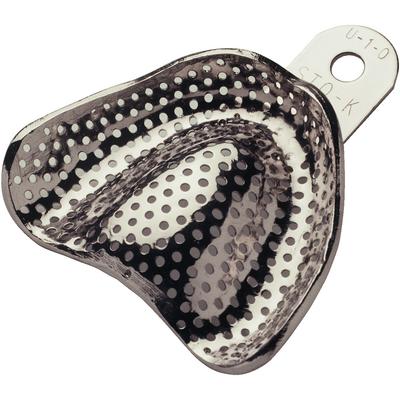 STO-K #U-1-O X-Small Upper *CLEARANCE* Ovoid Full-Arch Aluminum Perforated Tray, 2-1/2" - by GC Corporation