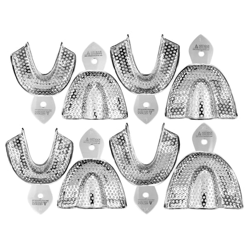 Impression Tray - Lower Medium Perf. (1) Stainless *clearance* - by QUALA