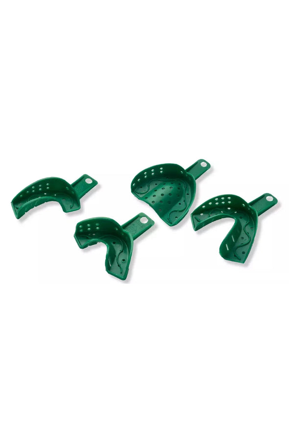 Spacer Trays #4D Medium Green Perforated Upper Full-Arch Plastic Impression (12) - by GC AMERICA