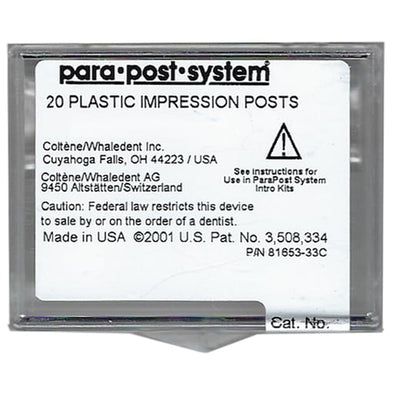 ParaPost P43-3 brown .036" (.9mm) *CLEARANCE* plastic impression post, 20 post refill - by Coltene/Whaledent