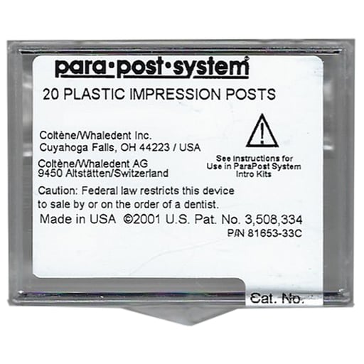 ParaPost P43-6 black .060" plastic impression post (20) *CLEARANCE* - by Coltene
