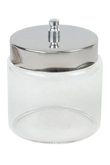 Glass Dressing Jar, Stainless Steel Lid, 1/Pk. 3" H x 3" D *clearance* - WILLIAMS