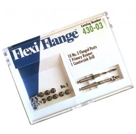 Flexi-Flange Green #3 Stainless Steel Post. Refill: 10 serrated posts *clearance* - by Essential Dental Systems