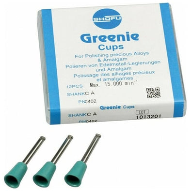 Greenie *CLEARANCE* FG Cup, 12/pk. Provides finishing and polishing for amalgam - by SHOFU