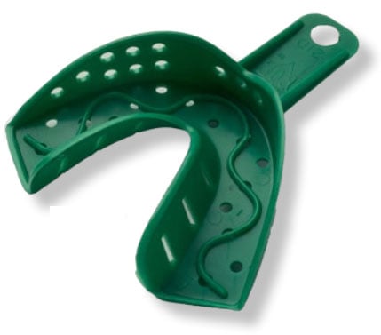COE Spacer Trays #21D Medium Green Perforated (#252112) Lower Full-Arch Plastic - by GC Corporation