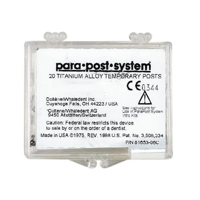 ParaPost P46-3 brown .036" Temporary Titanium Posts, 20/Pk *CLEARANCE* by Coltene/Whaledent