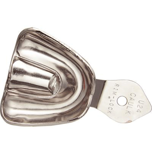 Rim-Lock #U24 Upper Full-Arch Edentulous Solid Metal Impression Tray, 1/Pk *CLEARANCE* - by DENTSPLY