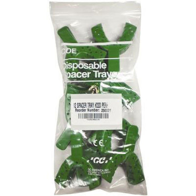 COE Spacer Trays #22D Small Green Perforated Lower Full-Arch Plastic Impression - by GC Corporation