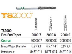 Diamond FG TS2000 Speed Cut #2000.8 Flat End Taper Coarse *CLEARANCE* pack of 5 - by PREMIER