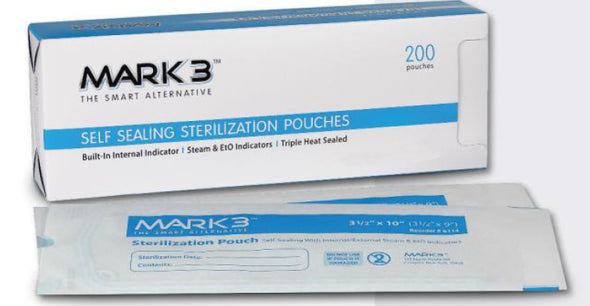 STERILIZATION POUCHES SELF SEAL 2 3/4" X 10" - by MARK3