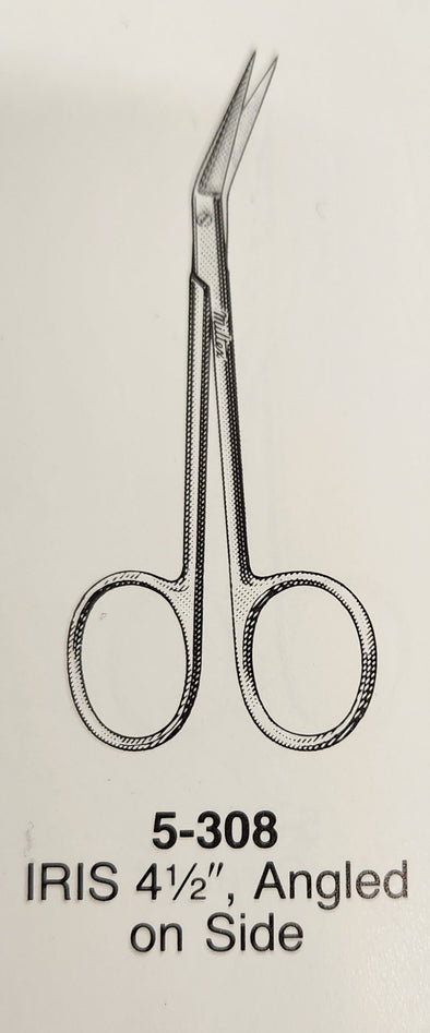 SCISSORS IRIS  4-1/2" ANGLED *CLEARANCE* - by MILTEX