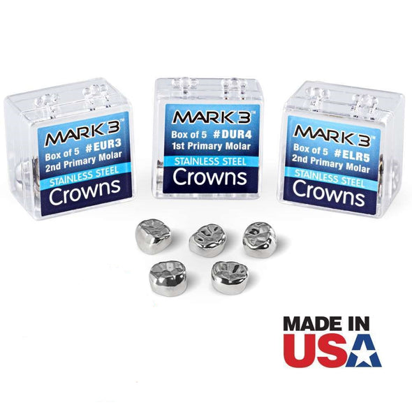 Stainless Steel Pediatric Crowns *Second Primary Molar* EUL# (5) Per Box  - Mark3